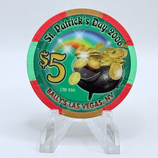 Bally's Las Vegas Nevada 2006 'St. Patrick's Day' LE $5 Casino Chip E7746