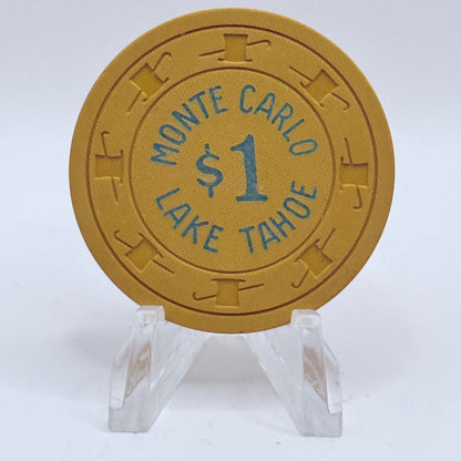 Monte Carlo Crystal Bay Nevada 1950s $1 Casino Chip N8773