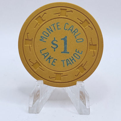 Monte Carlo Crystal Bay Nevada 1950s $1 Casino Chip N8773