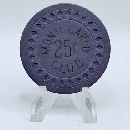 Monte Carlo Club Las Vegas Nevada $.25 Casino Chip 1946 N1938
