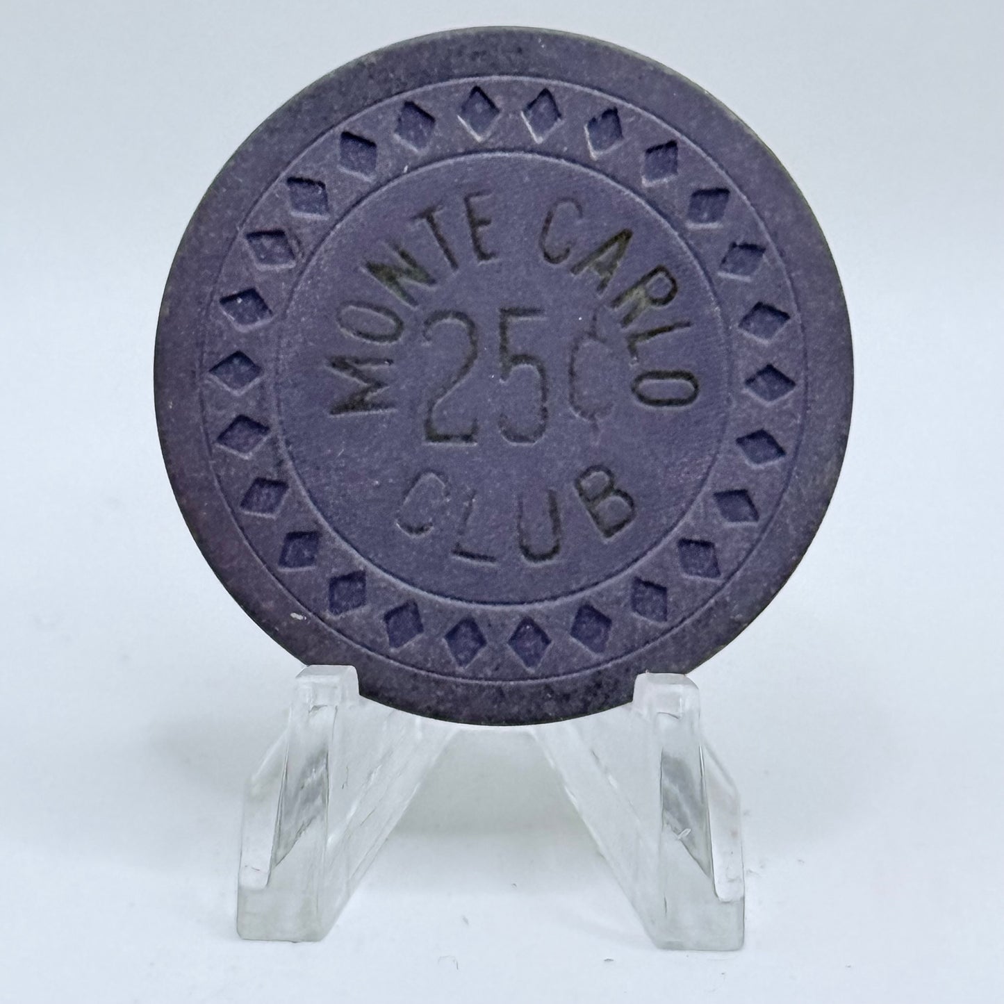 Monte Carlo Club Las Vegas Nevada $.25 Casino Chip 1946 N1938