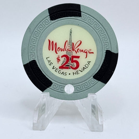 Moulin Rouge Las Vegas Nevada 1955 Drilled $25 Casino Chip N1941.C