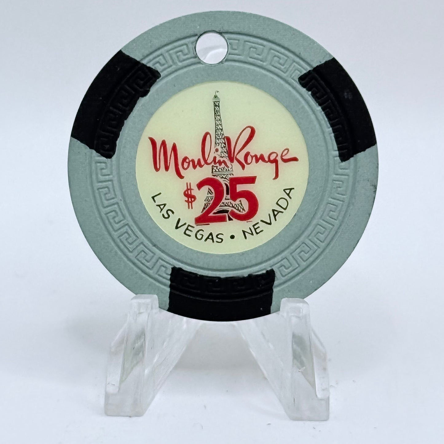 Moulin Rouge Las Vegas Nevada 1955 Drilled $25 Casino Chip N1941.C