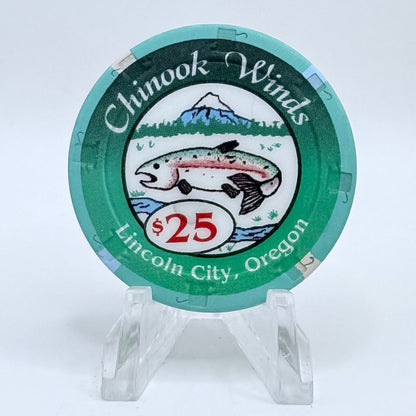 Chinook Winds Lincoln City Oregon $25 Casino Chip