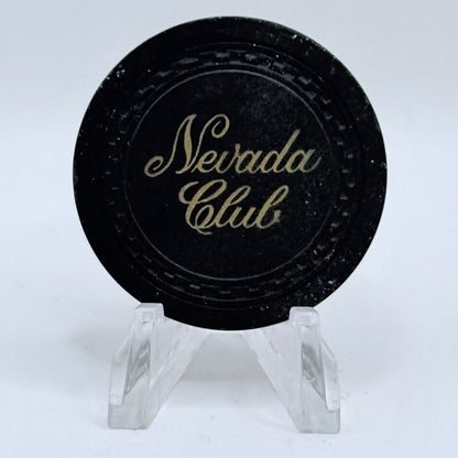 Nevada Club Stateline Nevada 1940's BLACK Roulette Casino Chip N7899