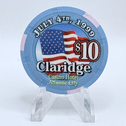 Claridge Atlantic City New Jersey 1999 'July 4th' LE $10 Casino Chip