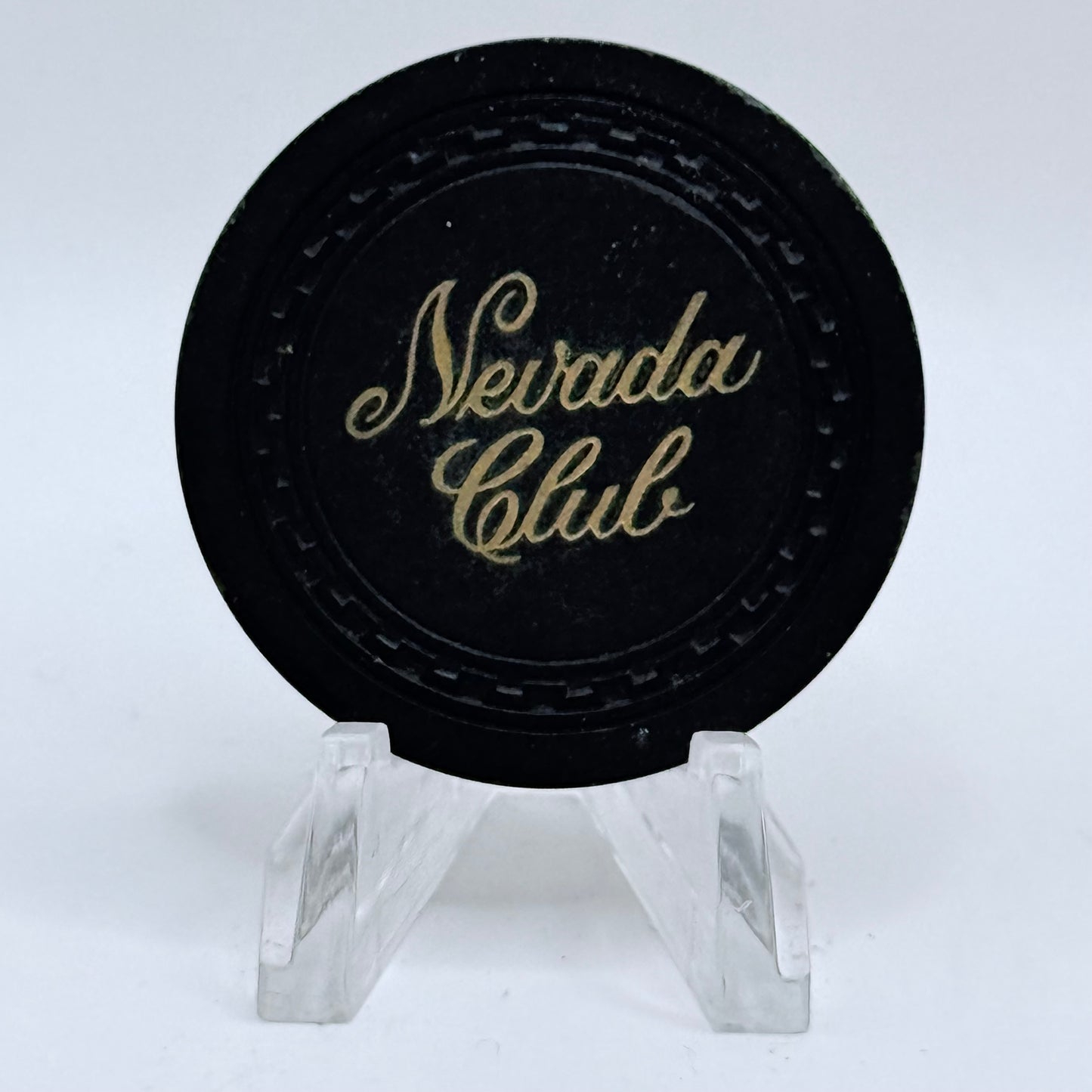Nevada Club Stateline Nevada 1940's BLACK Roulette Casino Chip N7899