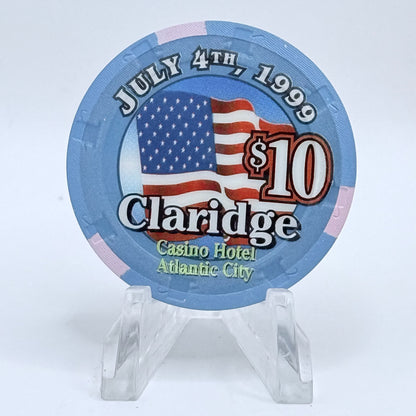 Claridge Atlantic City New Jersey 1999 'July 4th' LE $10 Casino Chip