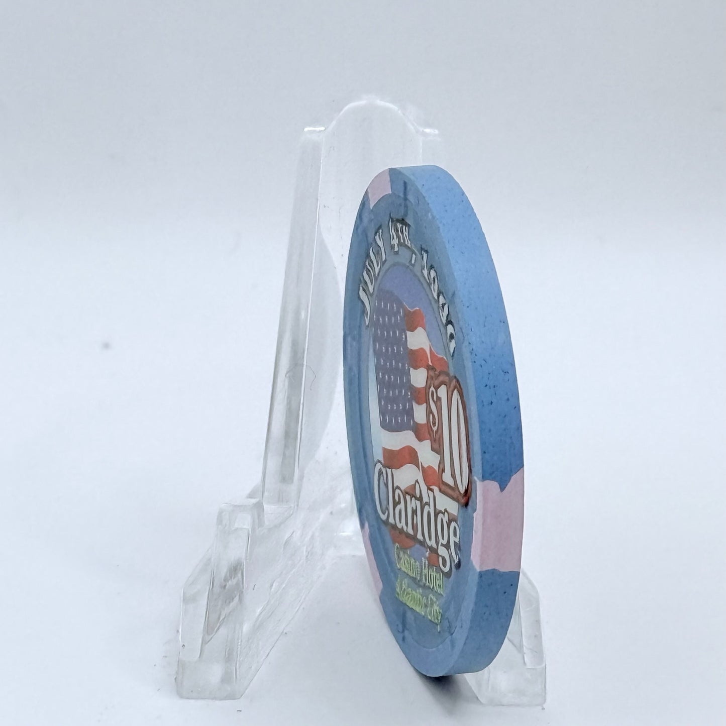 Claridge Atlantic City New Jersey 1999 'July 4th' LE $10 Casino Chip