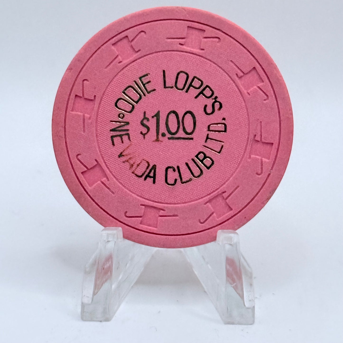 Nevada Club 'Odie Lopp' Casino Laughlin Nevada 1975 $1 Casino Chip N2846