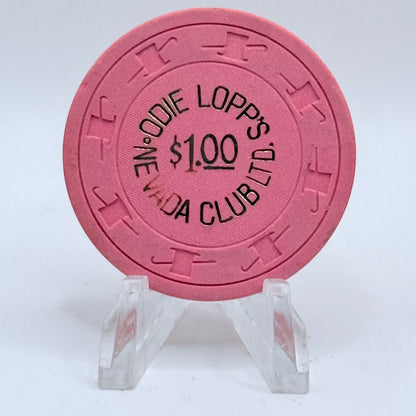Nevada Club 'Odie Lopp' Casino Laughlin Nevada 1975 $1 Casino Chip N2846