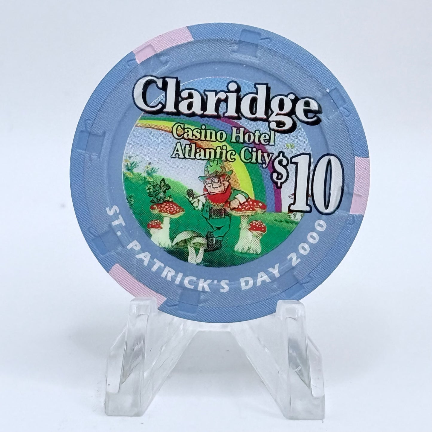 Claridge Atlantic City New Jersey 2000 'St. Patrick's Day' LE $10 Casino Chip