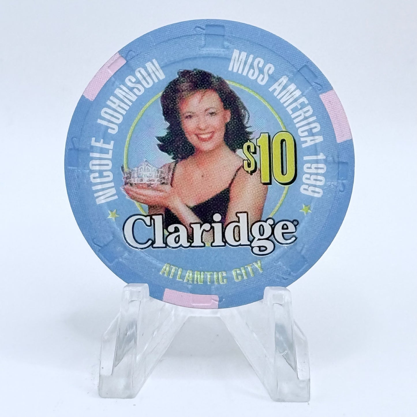 Claridge Atlantic City New Jersey 1999 'Miss America' LE $10 Casino Chip