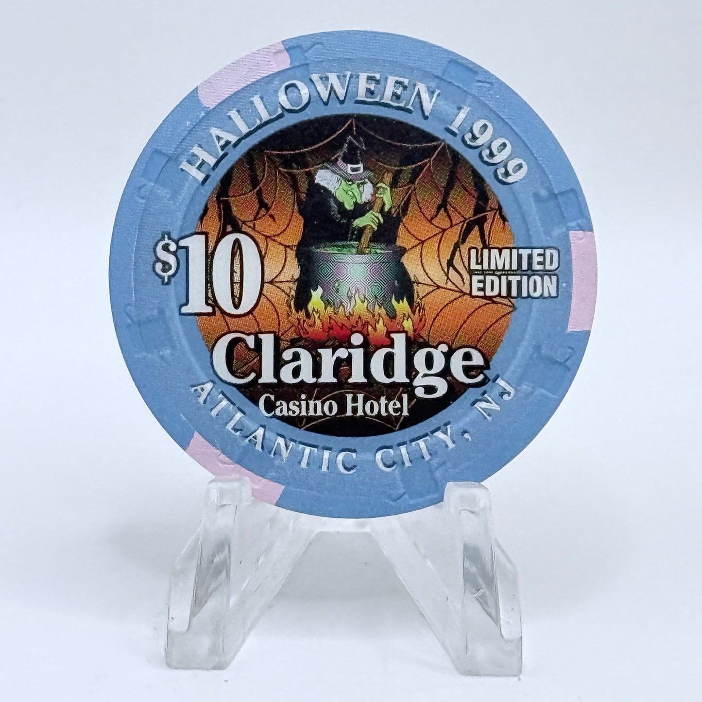 Claridge Atlantic City New Jersey 1999 'Halloween' LE $10 Casino Chip