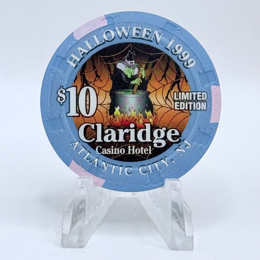 Claridge Atlantic City New Jersey 1999 'Halloween' LE $10 Casino Chip