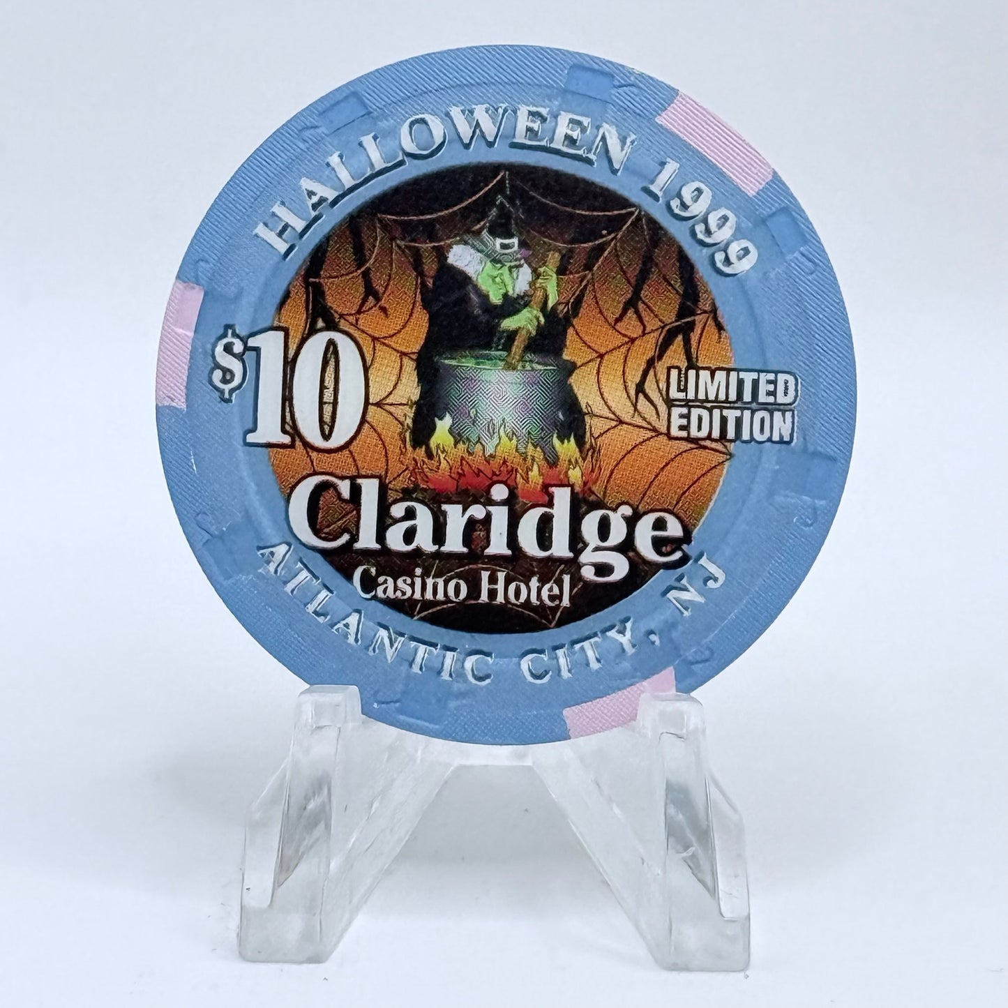 Claridge Atlantic City New Jersey 1999 'Halloween' LE $10 Casino Chip