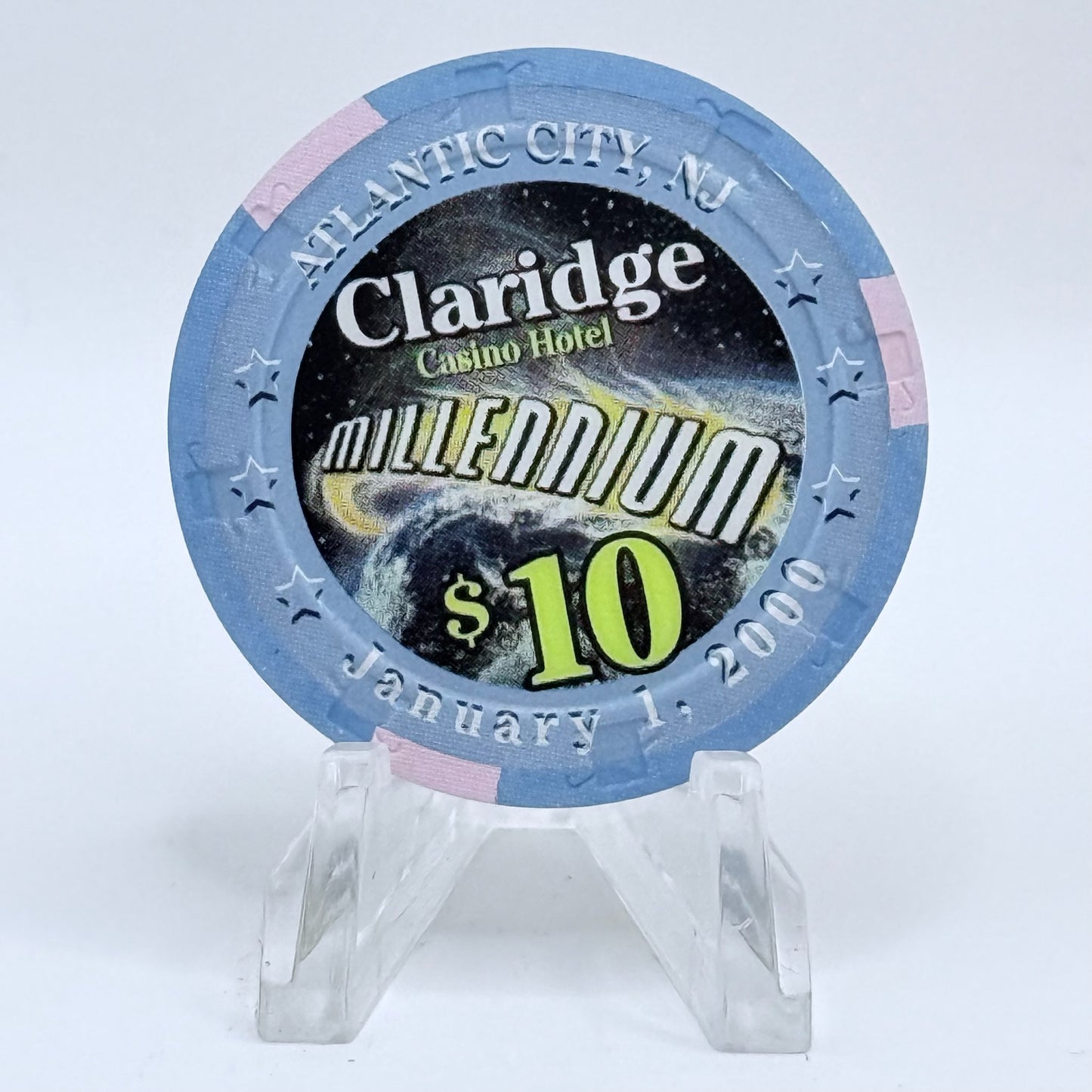 Claridge Atlantic City New Jersey 2000 'Millennium' LE $10 Casino Chip