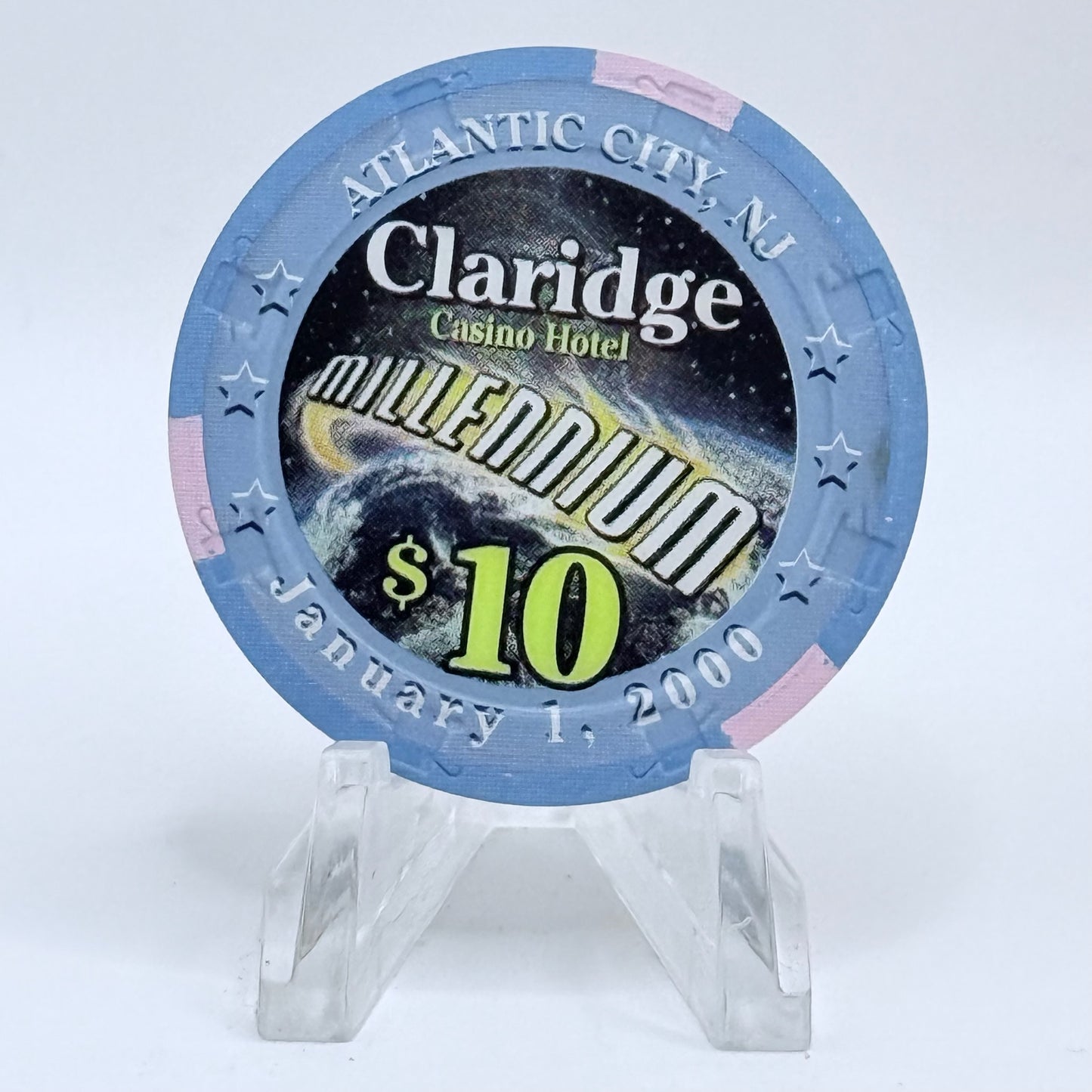 Claridge Atlantic City New Jersey 2000 'Millennium' LE $10 Casino Chip