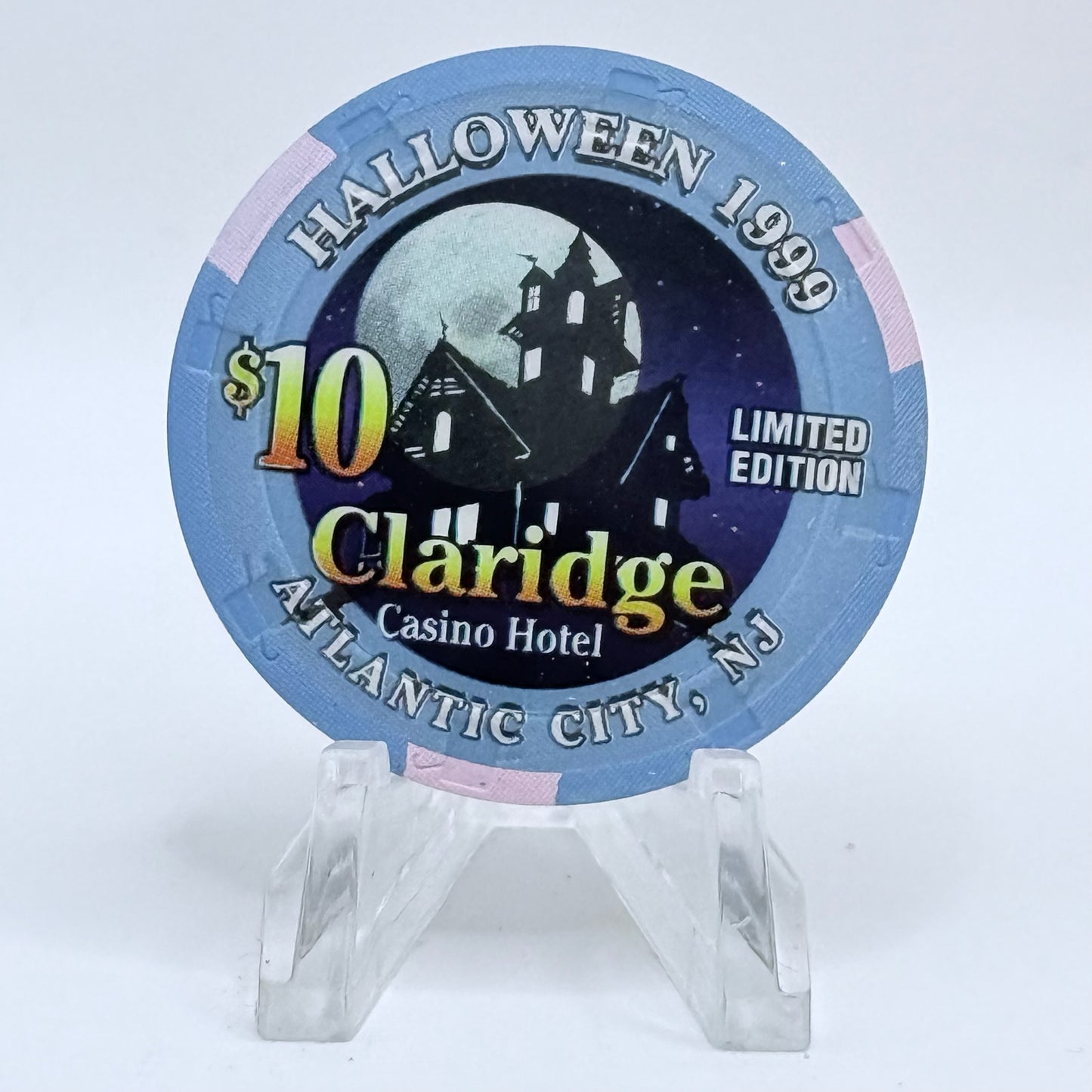 Claridge Atlantic City New Jersey 1999 'Halloween' LE $10 Casino Chip