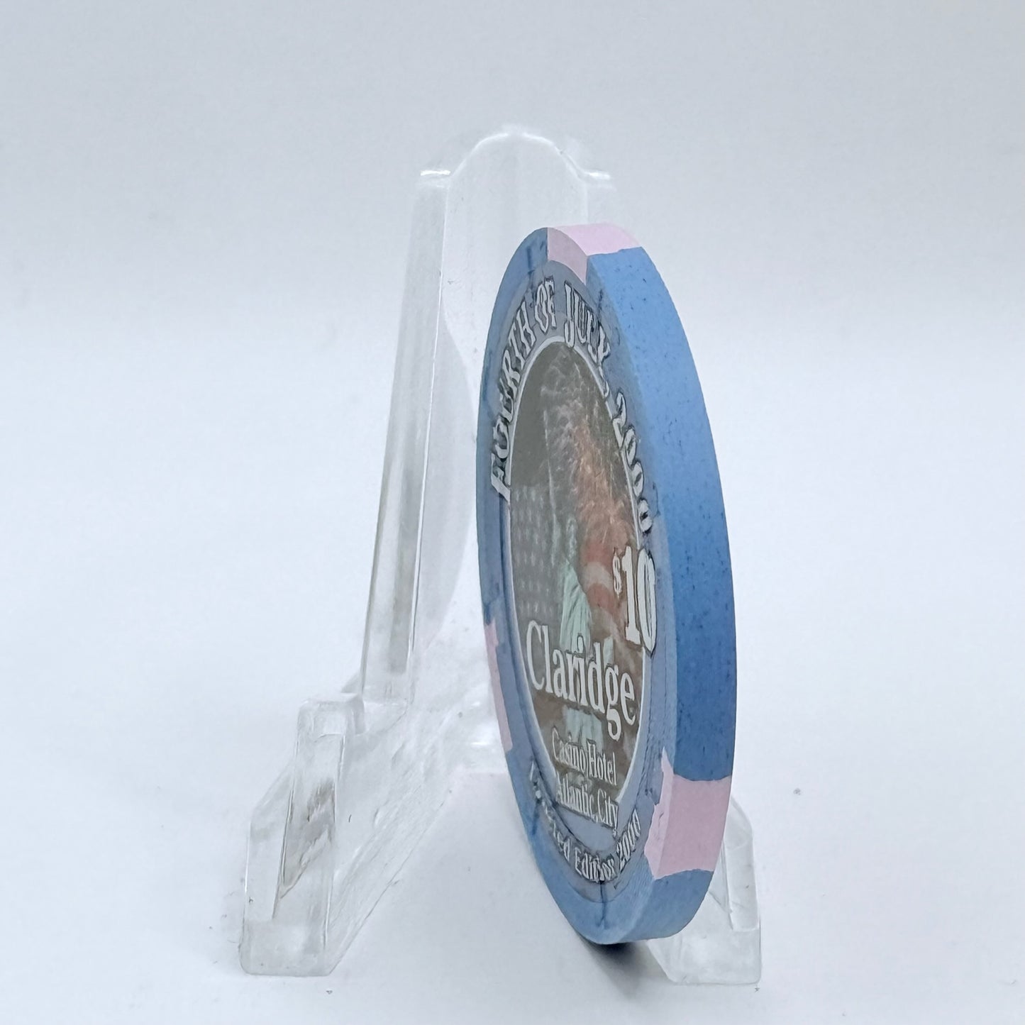 Claridge Atlantic City New Jersey 2000 'Independence Day' LE $10 Casino Chip