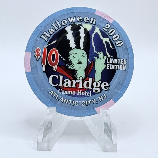 Claridge Atlantic City New Jersey 2000 'Halloween' LE $10 Casino Chip