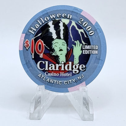 Claridge Atlantic City New Jersey 2000 'Halloween' LE $10 Casino Chip