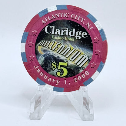 Claridge Atlantic City New Jersey 2000 'Millennium' LE $5 Casino Chip