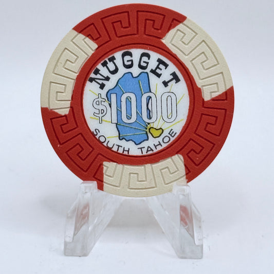 Nugget "South Tahoe" Stateline Nevada 1965 $1000 "Souvenir" Chip N5633