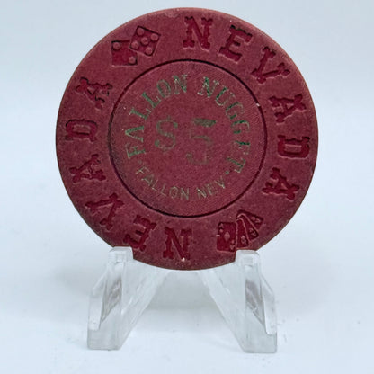 Fallon Nugget Fallon Nevada 1970 $5 Casino Chip N6046