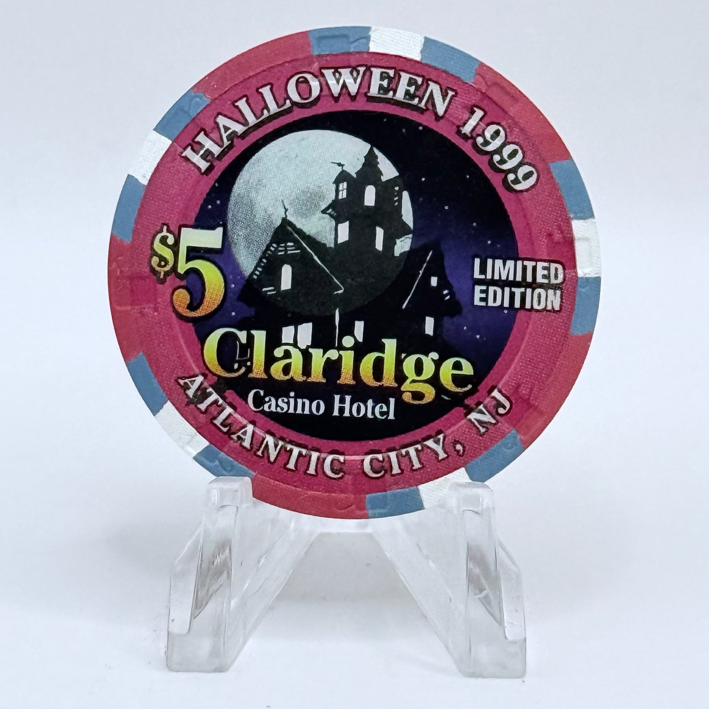 Claridge Atlantic City New Jersey 1999 'Halloween' LE $5 Casino Chip
