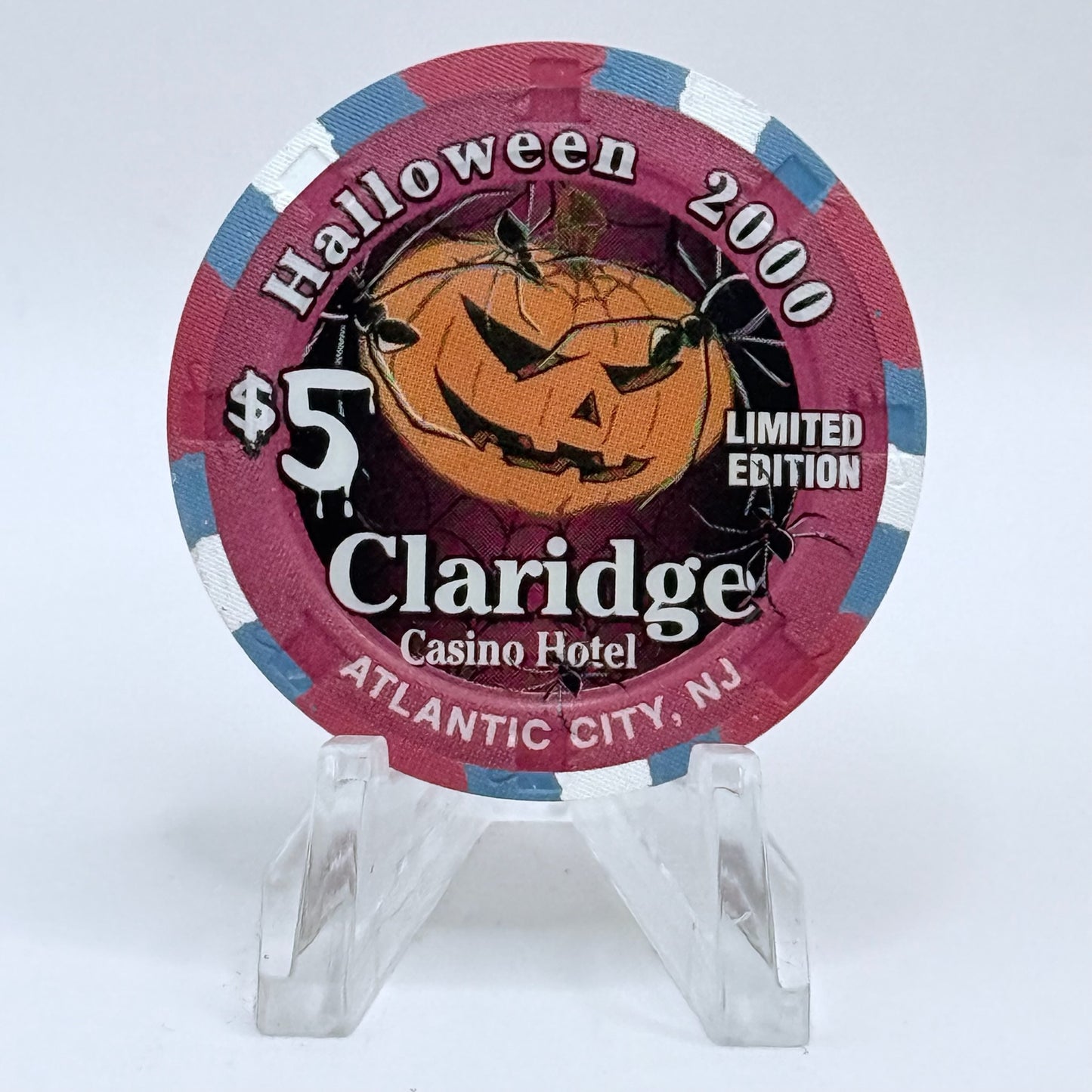 Claridge Atlantic City New Jersey 2000 'Halloween' LE $5 Casino Chip
