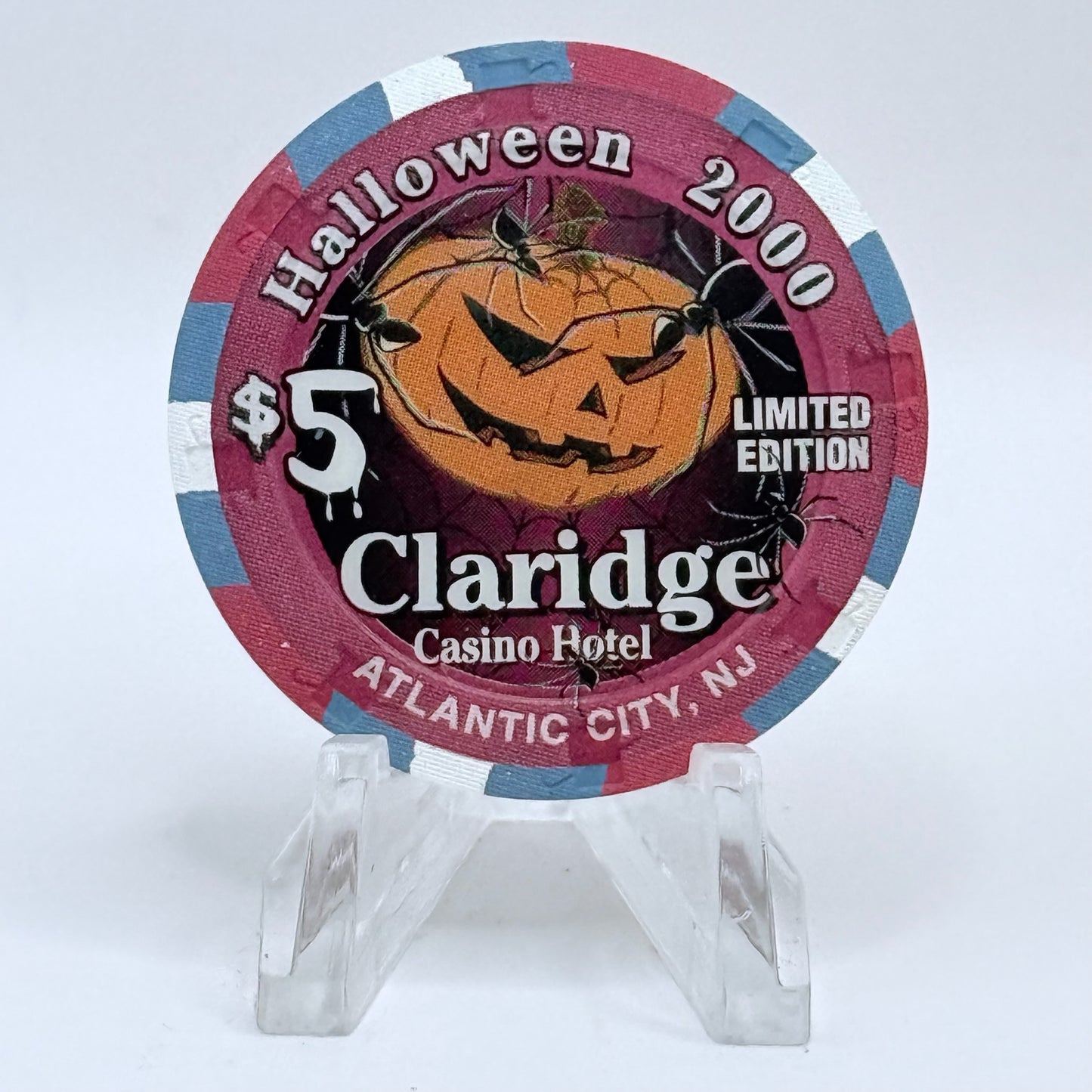 Claridge Atlantic City New Jersey 2000 'Halloween' LE $5 Casino Chip