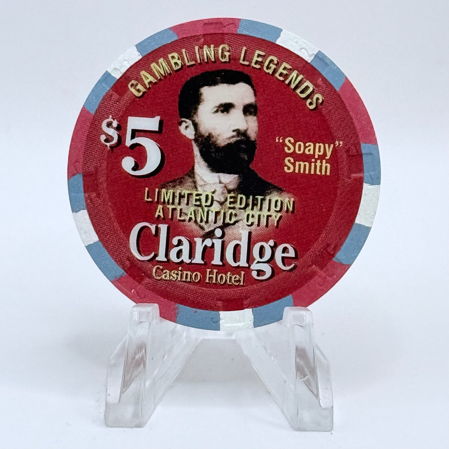 Claridge Atlantic City New Jersey 'Gambling Legends, 'Soapy' Smith' LE $5 Casino Chip