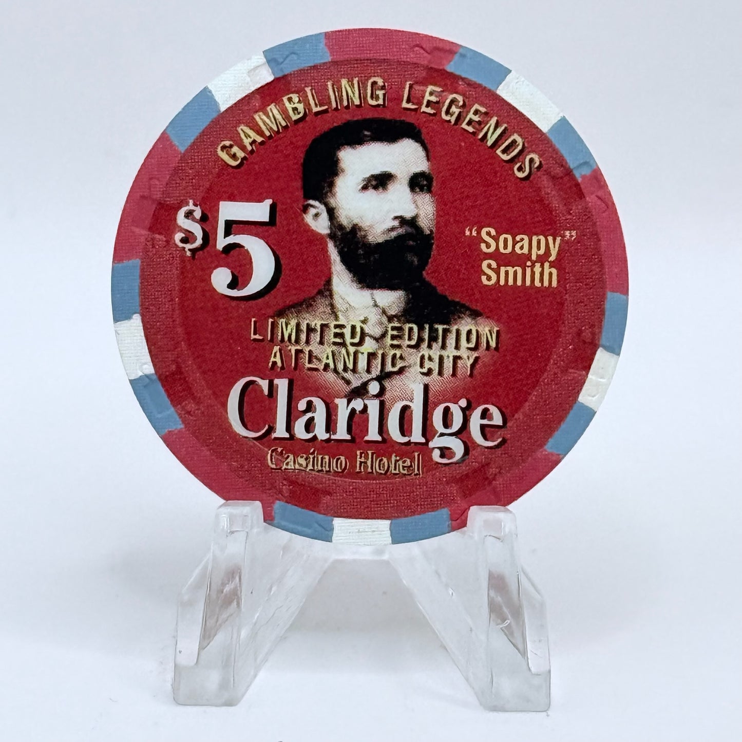 Claridge Atlantic City New Jersey 'Gambling Legends, 'Soapy' Smith' LE $5 Casino Chip