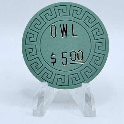 Owl Club Battle Mountain Nevada 1970's $5 Casino Chip V1273