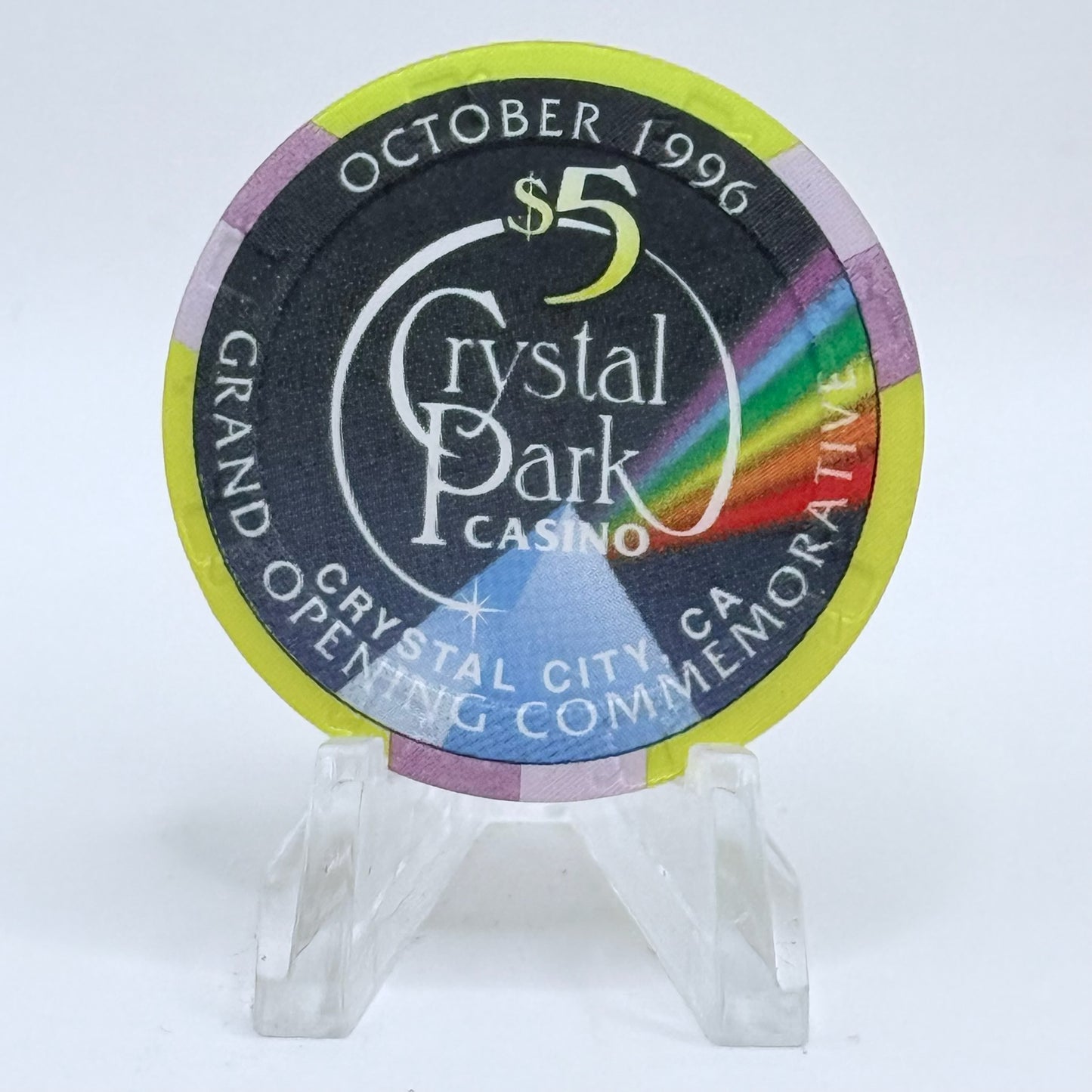 Crystal Park Casino Crystal City California 1996 'Year Of The Ram' LE $5 Casino Chip