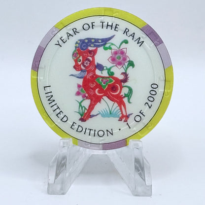 Crystal Park Casino Crystal City California 1996 'Year Of The Ram' LE $5 Casino Chip