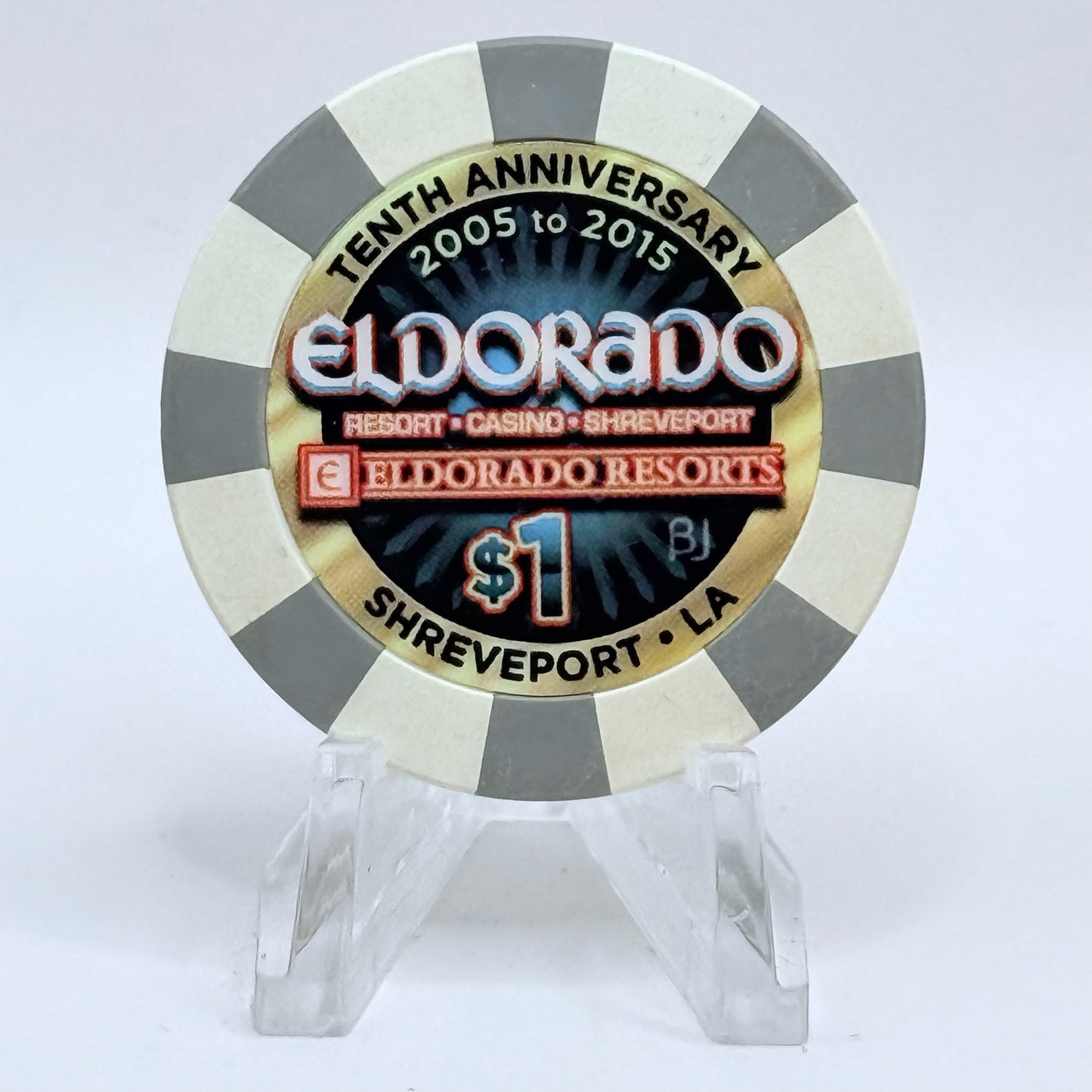 Eldorado Shreveport Louisiana 2015 'Tenth Anniversary' LE $1 Casino Chip
