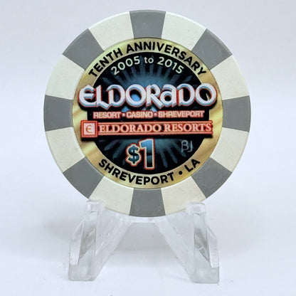 Eldorado Shreveport Louisiana 2015 'Tenth Anniversary' LE $1 Casino Chip