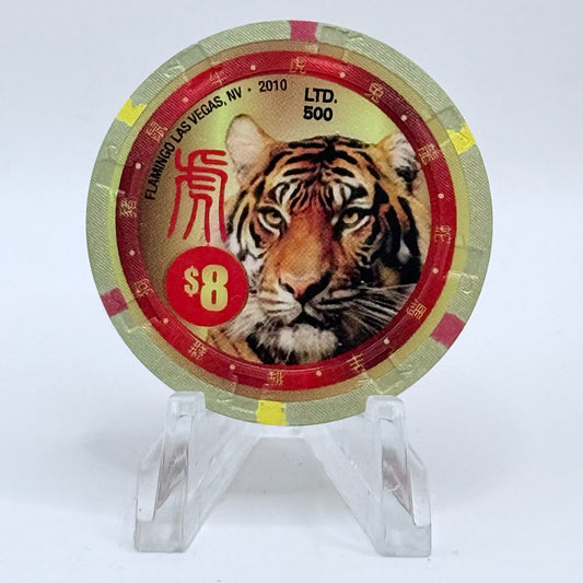 Flamingo Hotel & Casino Las Vegas Nevada 2010 'Year Of The Tiger' LE $8 Casino Chip E9514