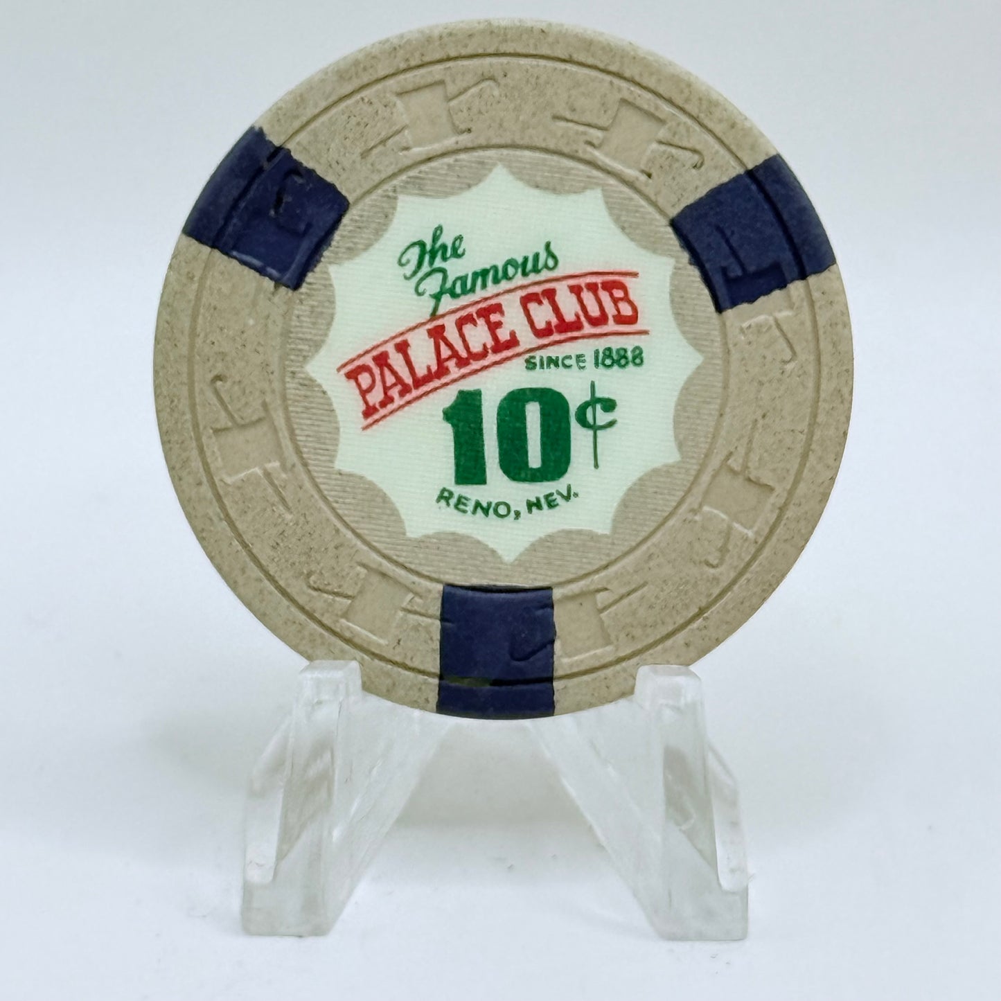 Palace Club Reno Nevada 1960s $0.10 Casino Chip N7760