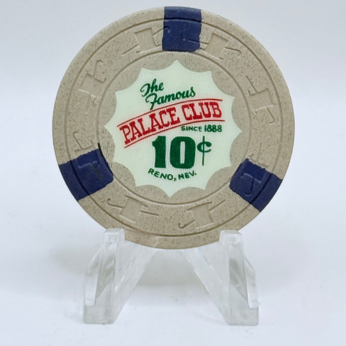 Palace Club Reno Nevada 1960s $0.10 Casino Chip N7760