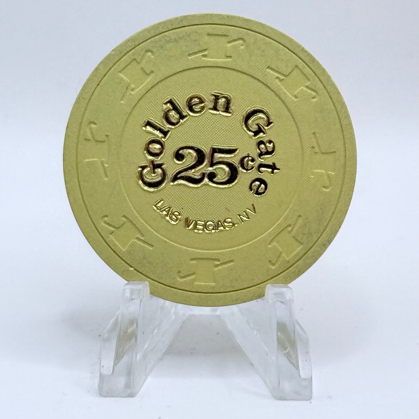 Golden Gate Las Vegas Nevada 1970s $0.25 Casino Chip N1711