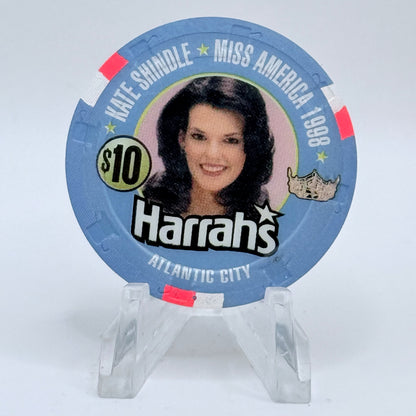 Harrah's (Marina) Atlantic City New Jersey 1998 'Miss America' LE $10 Casino Chip