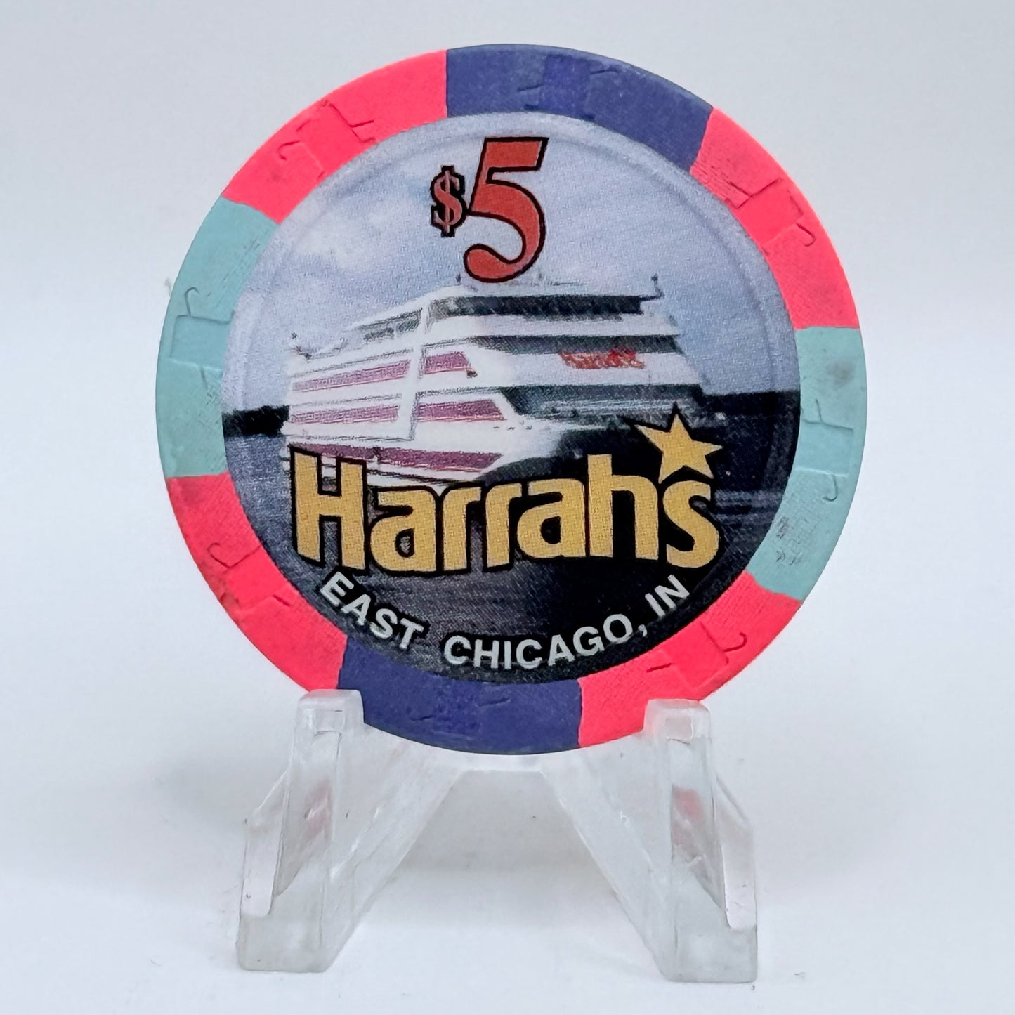 Harrah's Showboat Marina East Chicago Indiana $5 Casino Chip