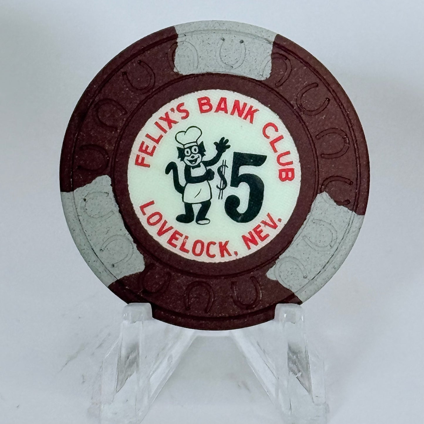 Felix Bank Club Lovelock Nevada 1962 LE $5 Casino Chip N4373