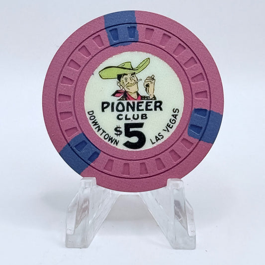 Pioneer Club Casino Las Vegas Nevada 1950 'Vegas Vic' $5 Casino Chip N4879 *SHARP