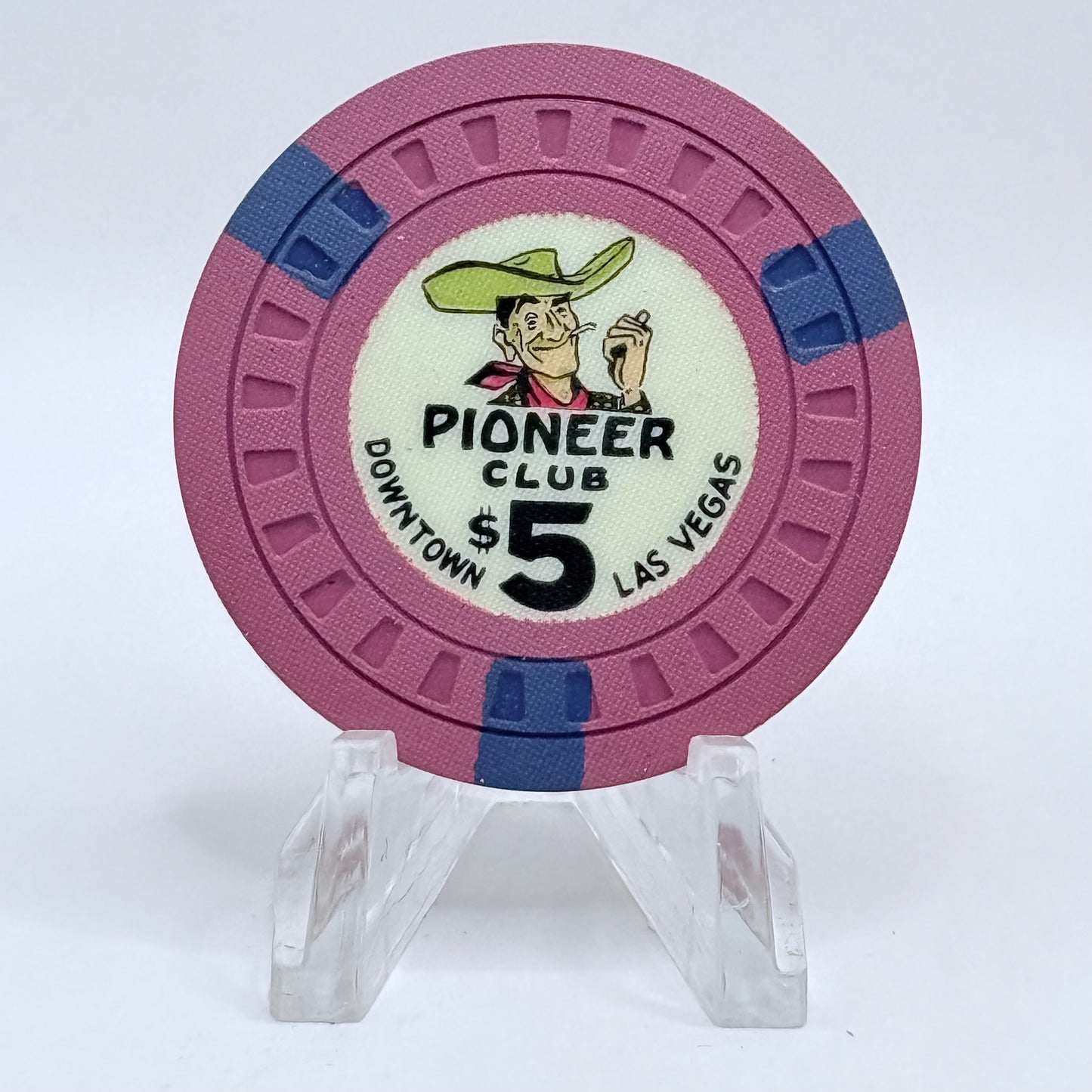 Pioneer Club Casino Las Vegas Nevada 1950 'Vegas Vic' $5 Casino Chip N4879 *SHARP