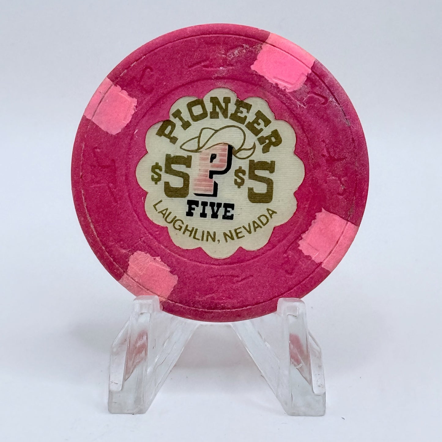 Pioneer Hotel & Gaming Hall Laughlin NV 1980 $5 Chip N6954
