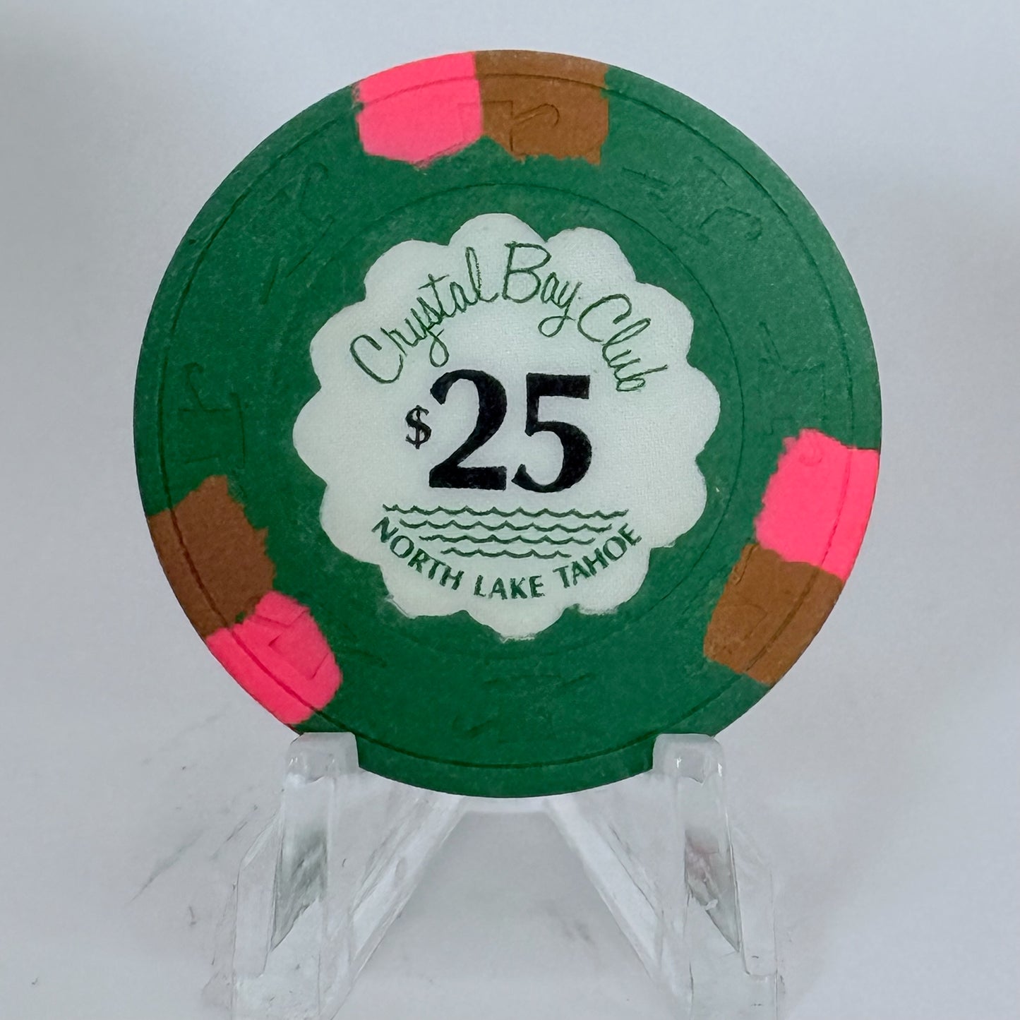 Crystal Bay Casino Crystal Bay Nevada 1970s $25 Casino Chip N2553 - worn